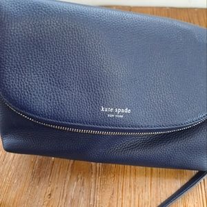 Kate Spade blue leather crossbody with silver hardware please look at pictures